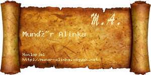 Munár Alinka névjegykártya